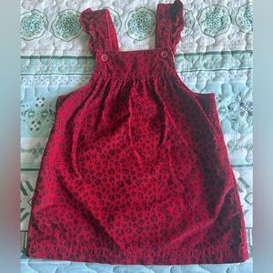 Carter's Red Leopard Print Corduroy Dress
